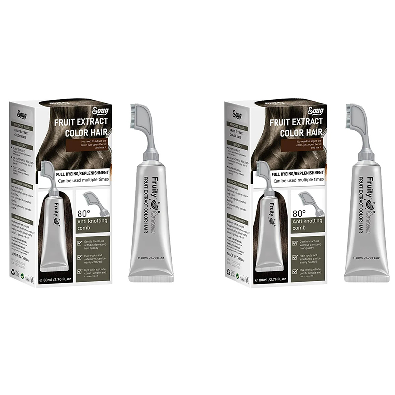 Natural Plants Fruit Gentle Staining Hair Dye Cream（comb Included）