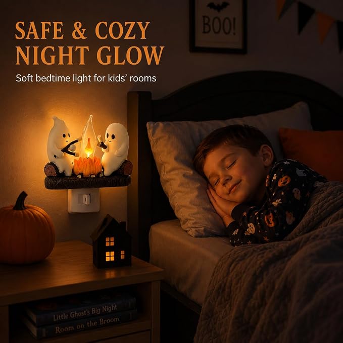 Halloween Ghost Spooky Campfire Flickering Nightlight