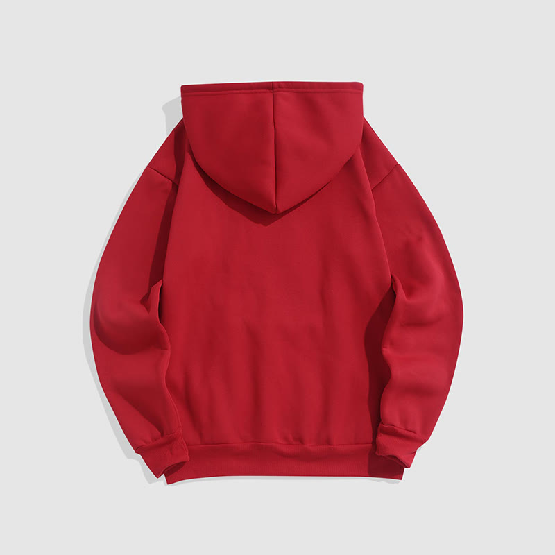 100% Cotton Solid Color Hooded Drawstring Casual Fleece Hoodie - image 15