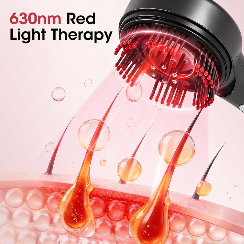 630nm Red Light Silicone Comb Scalp Massager for Hair Growth  - image 4