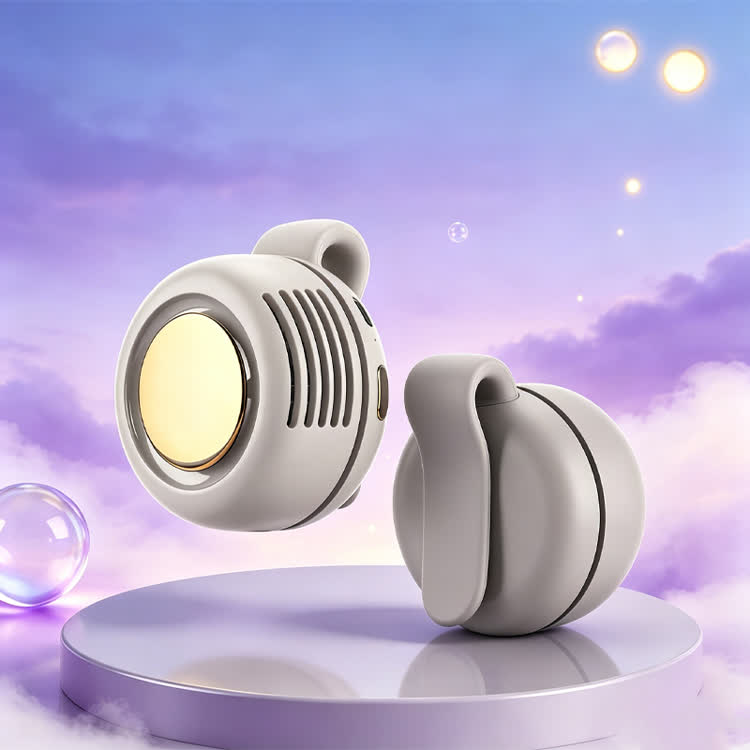 Portable Outdoor Silent Mini Neck/waist Hanging Handheld Fan - Beige - image 9