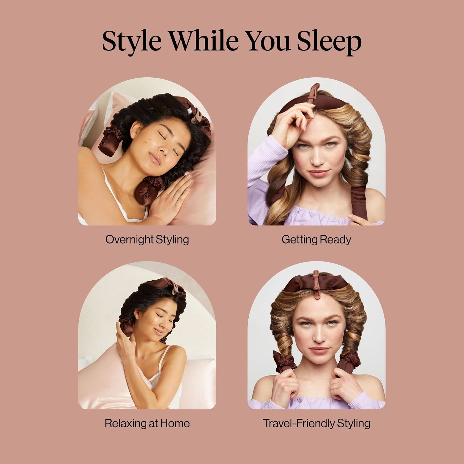 Satin Heatless Curls Overnight Set - Sunset Tie Dye - image 9