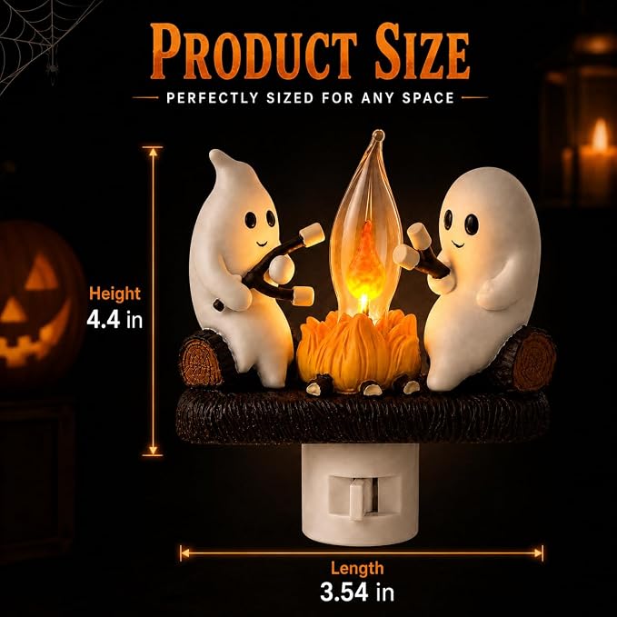 Halloween Ghost Spooky Campfire Flickering Nightlight