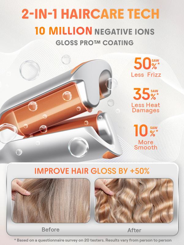 Wavy hair curler   50 Million Ions   10 Min Quick Wave   Less Damage   Smart Timer Adjustable Temps  Easy To Use - image 6