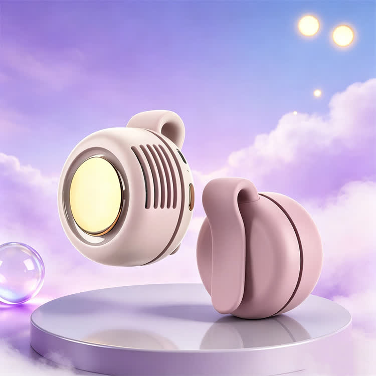 Portable Outdoor Silent Mini Neck/waist Hanging Handheld Fan - Pink - image 8