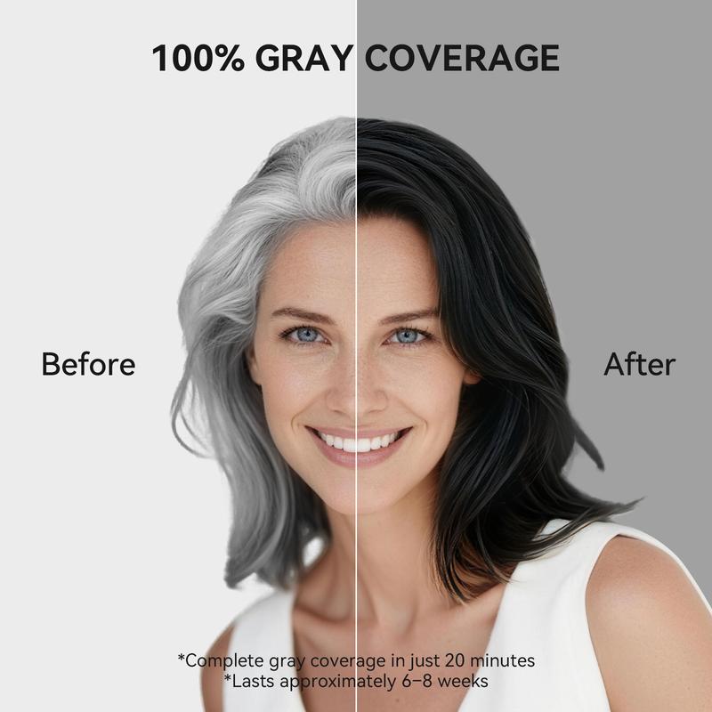 3-in-1 Multicolor Instant Hair Dye Shampoo, Herbal Ammonia-Free Semi-Permanent No Bleach Hair Coloring for Gray Coverage