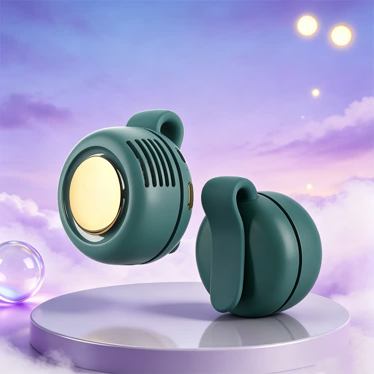 Portable Outdoor Silent Mini Neck/waist Hanging Handheld Fan - Green - image 7