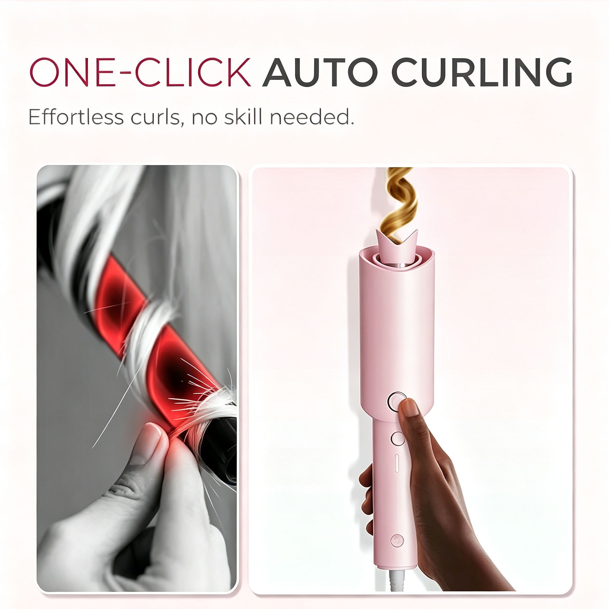 Wireless charging curling iron - Home use fully automatic hair curler