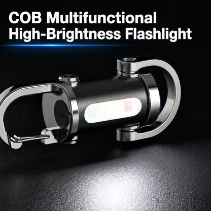 Ultra-bright keychain flashlight with mobile phone charging capability