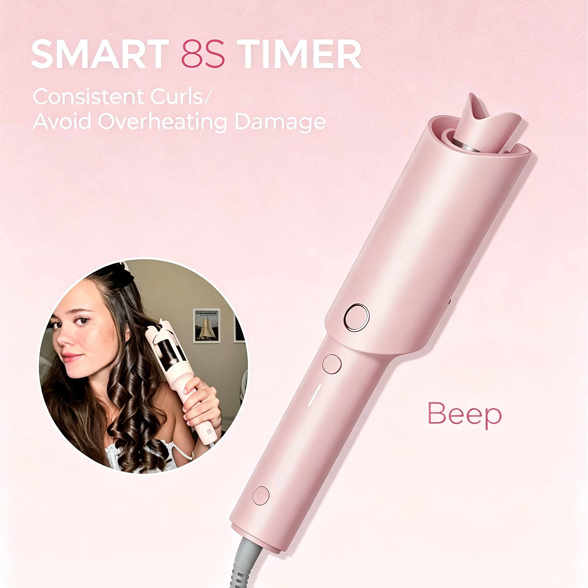 Wireless charging curling iron - Home use fully automatic hair curler