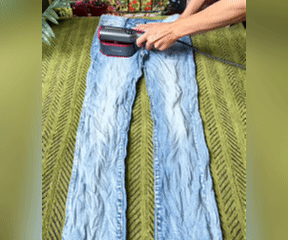 Steaming jeans demonstration GIF