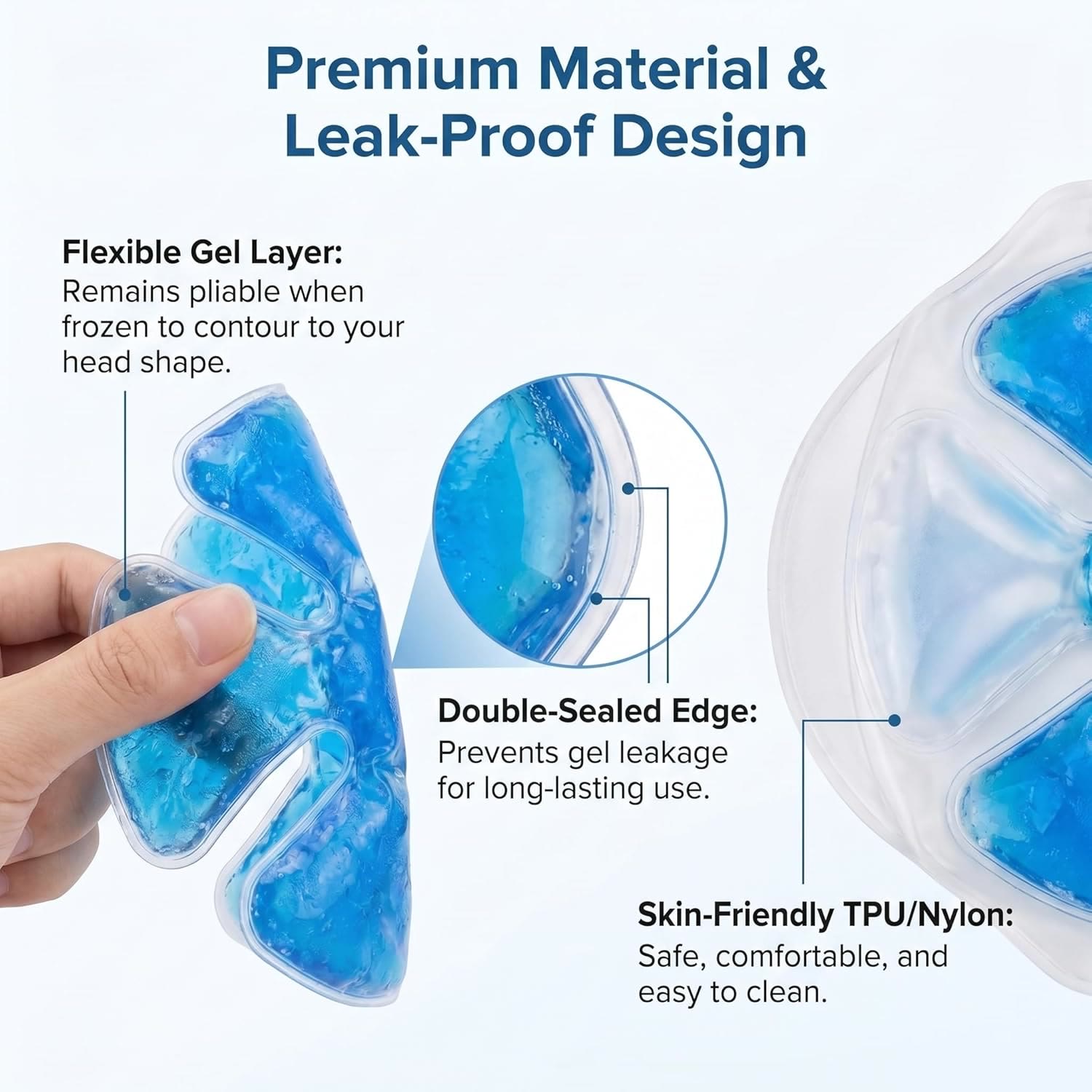 Flower Shape Reusable Cooling Gel Head Ice Pack Instant Fast Cooling Cold Compress For Hot Flashes Fever Heat Relief - image 7