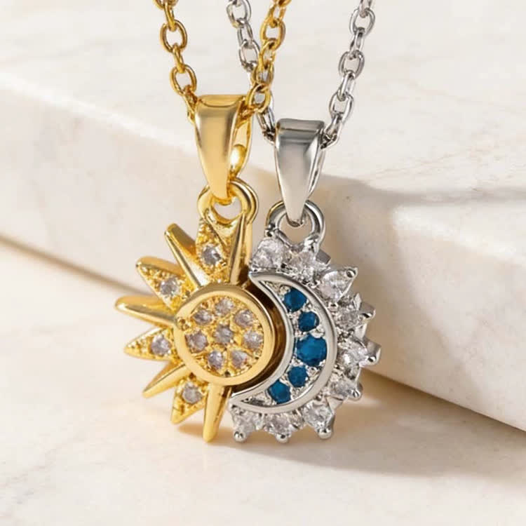 Sun & Moon Destiny Love/friendship Magnetic Attraction Necklace（2 Piece Set） - image 6