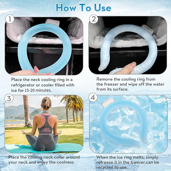 Summer Neck Cooling Tube Portable Ice Ring Neck Cooler