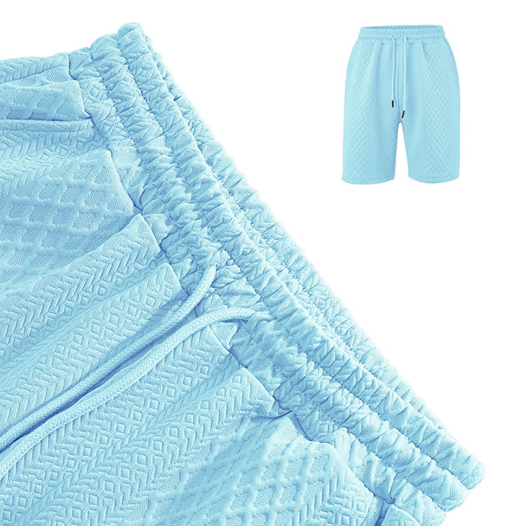Solid texture Short-sleeve Polo Shirt & Shorts 2-piece Set - image 26