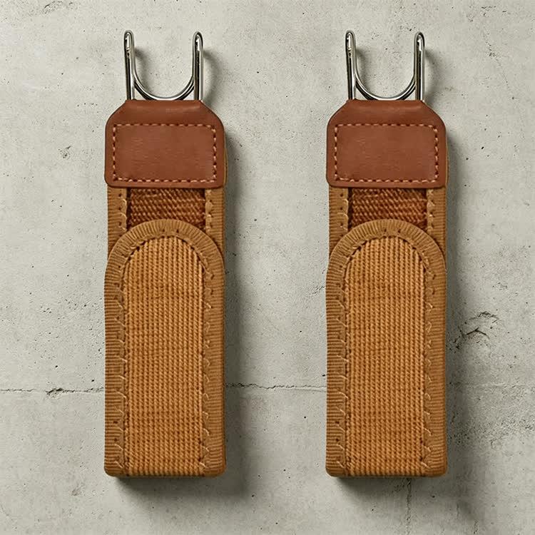 Tactical Metal Hook Elastic Belt Buckle-less Invisible Waist Belt Closure - Brown*2 - image 13
