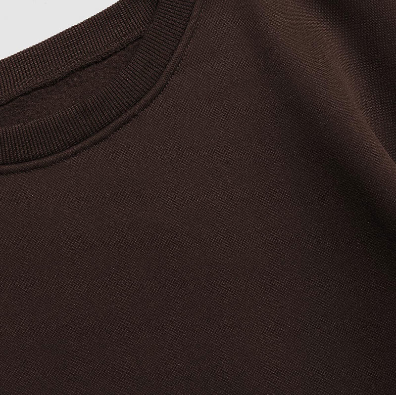 100% Cotton Solid Color Round Neck Casual Fleece Sweatshirt - image 7