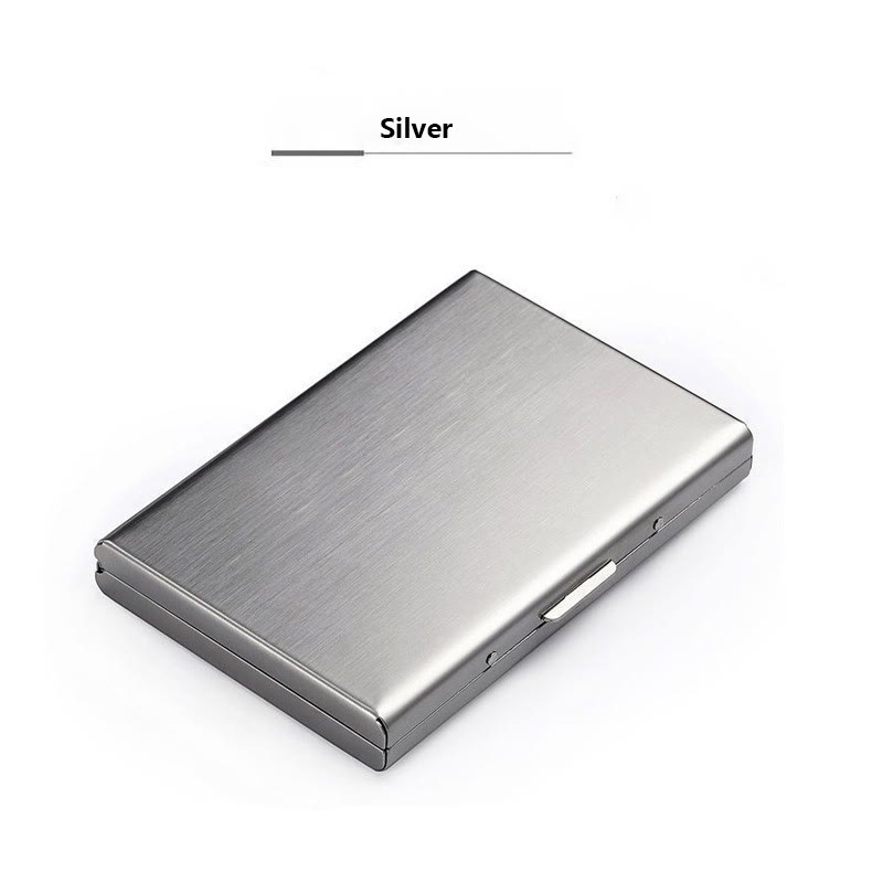 RFID Blocking Stainless Steel Card Holder, Slim Portable Anti‑Theft Metal Credit Card Cas - Silver - BUY 3 - image 11