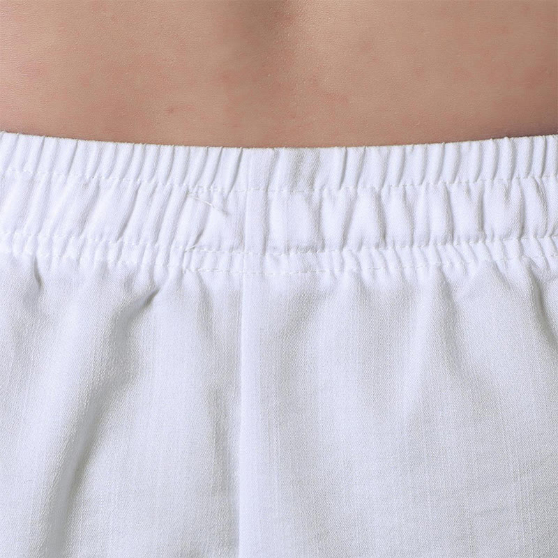 Men's Vacation Solid Drawstring Tie Pocket Straight Leg Trousers - image 11