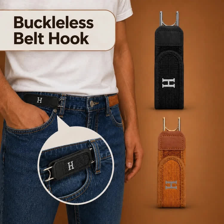Tactical Metal Hook Elastic Belt Buckle-less Invisible Waist Belt Closure - image 3