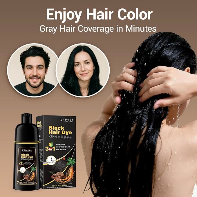 Black Hair Dye Shampoo - Natural Nutrition for Gray Hair Coverage - image 5