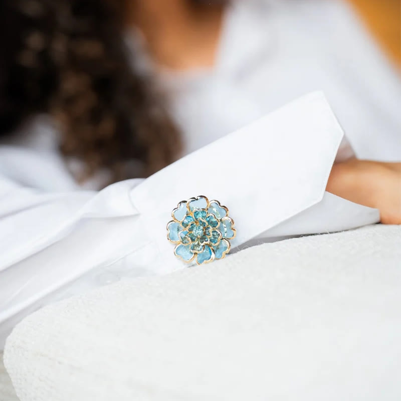 Exquisite Acrylic Camellia Button Cover | DIY Shirt Cuff & Collar Decor Accessories - image 9