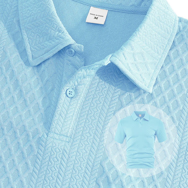 Solid texture Short-sleeve Polo Shirt & Shorts 2-piece Set - image 18