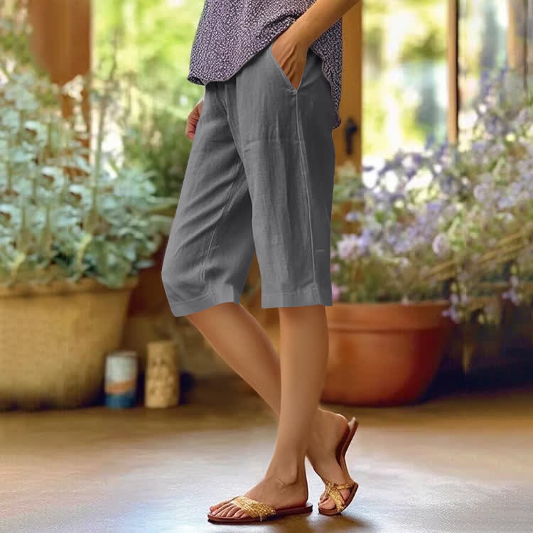 Cozy Solid Pocket Mid Short Pants  - Dark Grey - 2XL - image 8