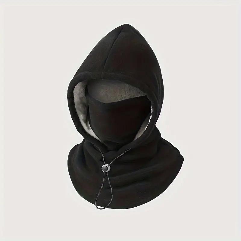 3-in-1 Winter Balaclava for Men & Women – Fleece-Lined Thermal Hood, Face Cover & Neck Warmer - Black - image 3