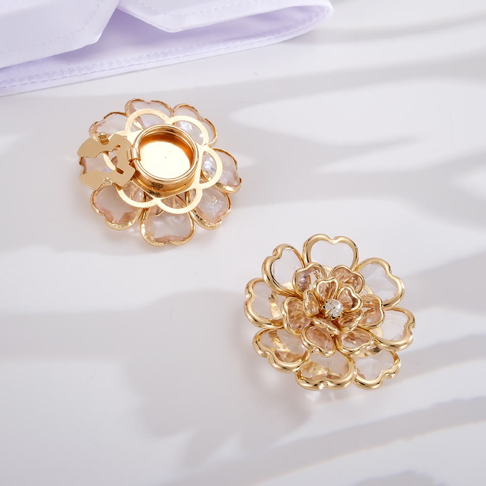 Exquisite Acrylic Camellia Button Cover | DIY Shirt Cuff & Collar Decor Accessories - Golden Yellow - Buy 2 Get 2 FREE - image 18