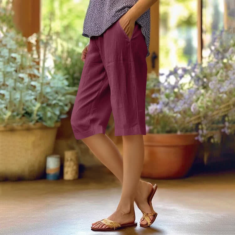 Cozy Solid Pocket Mid Short Pants  - image 10