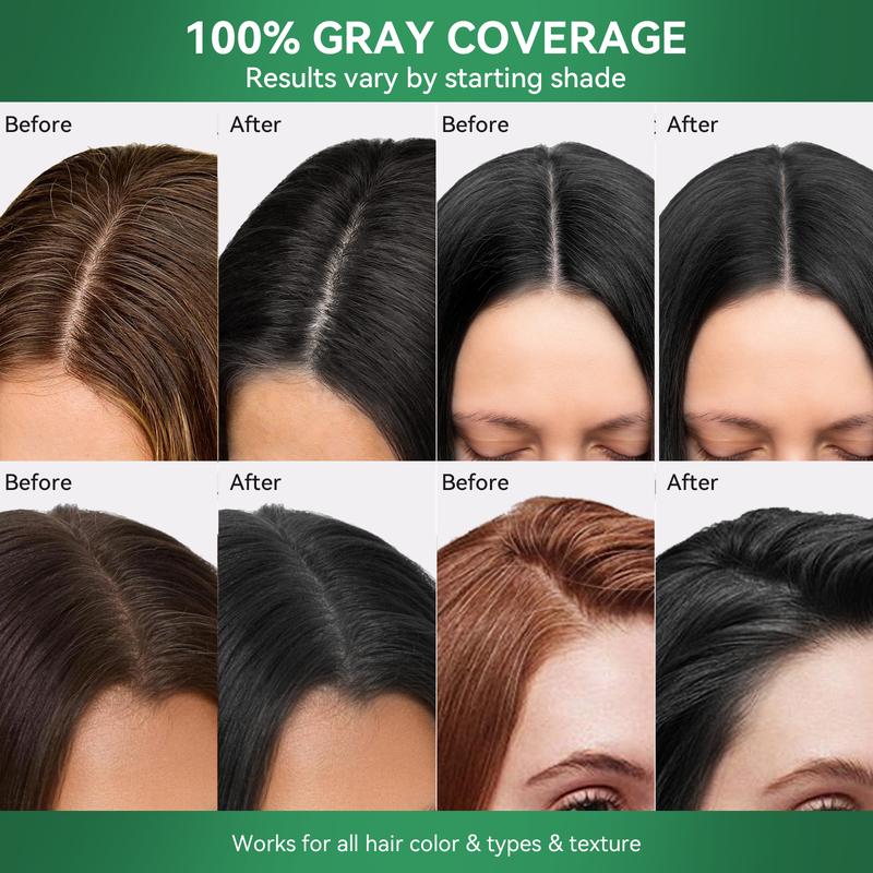 3-in-1 Multicolor Instant Hair Dye Shampoo, Herbal Ammonia-Free Semi-Permanent No Bleach Hair Coloring for Gray Coverage