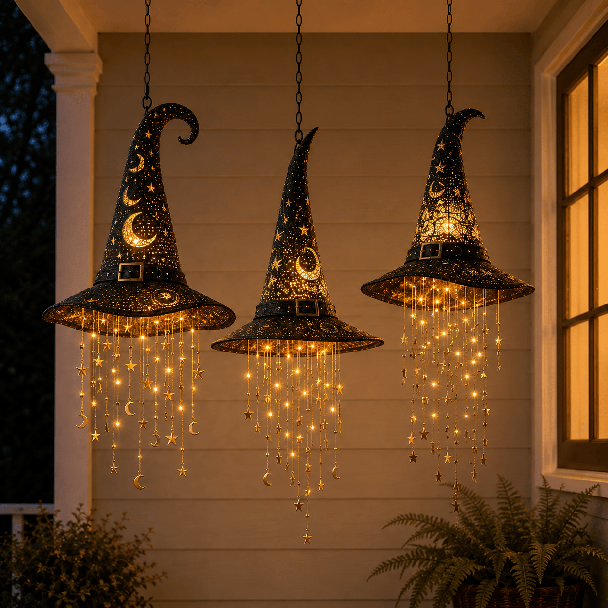 Lighted Witch Hat Hanging Chime - image 4