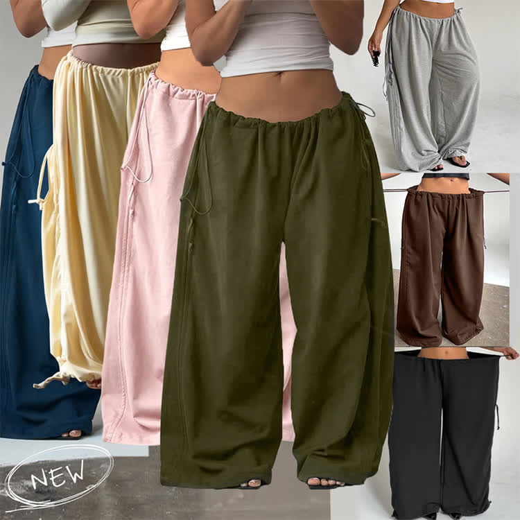 Soid Over Loose Fit With Drawstring Waist And Cuffs Pants - image 11