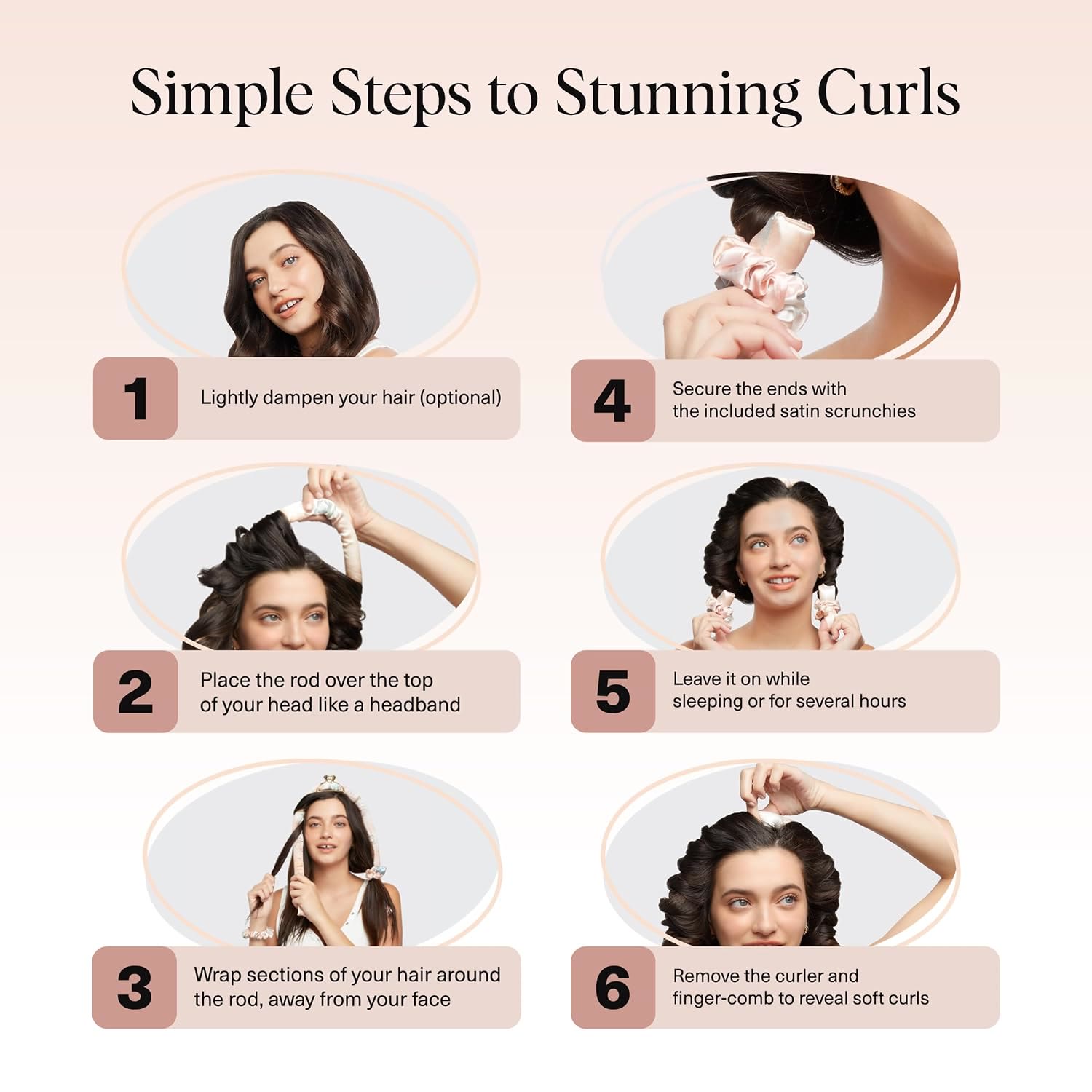 Satin Heatless Curls Overnight Set - Sunset Tie Dye - image 10