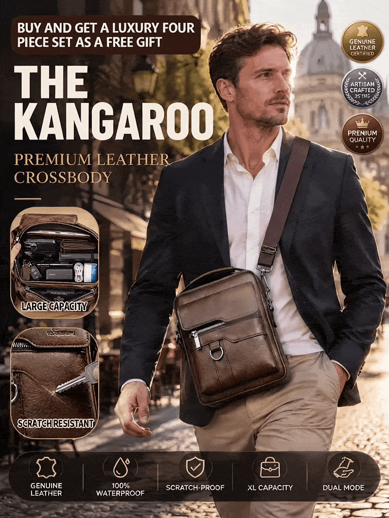 Full-Grain Cowhide Crossbody Crushes Scratches & Rain!