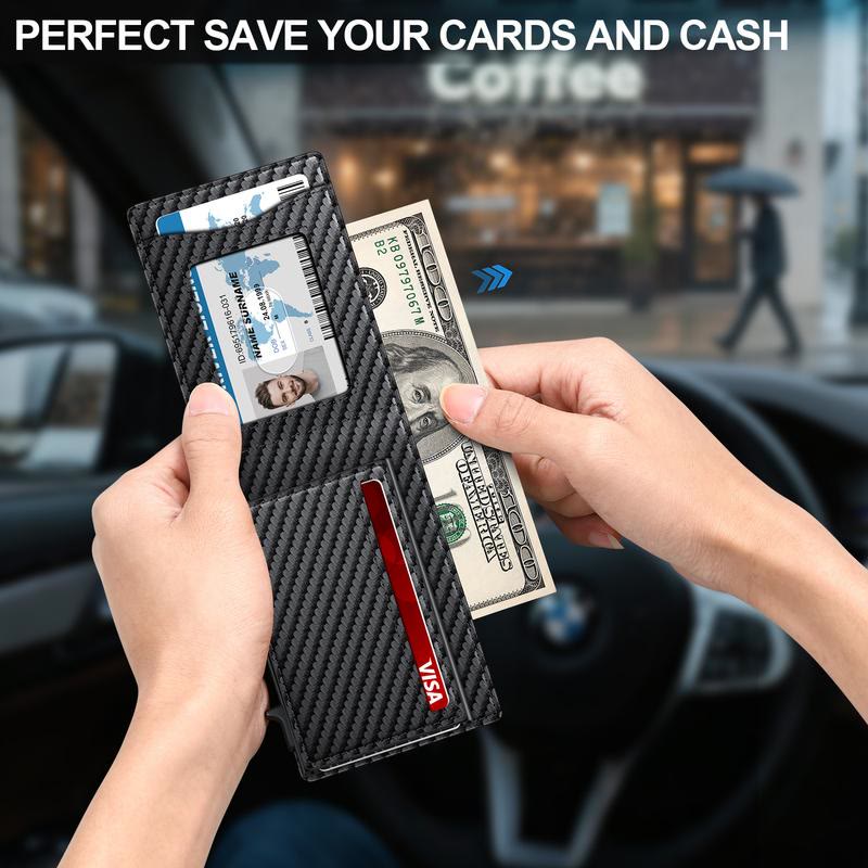 Men's Minimalist Bifold Wallet - Pop-Up Card Holder, Money Clip - image 5