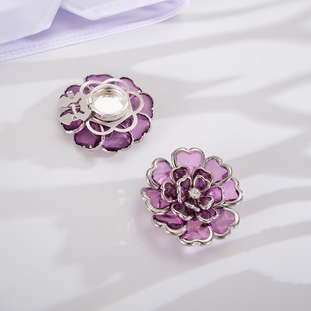 Exquisite Acrylic Camellia Button Cover | DIY Shirt Cuff & Collar Decor Accessories - Purple - Buy 2 Get 2 FREE - image 20