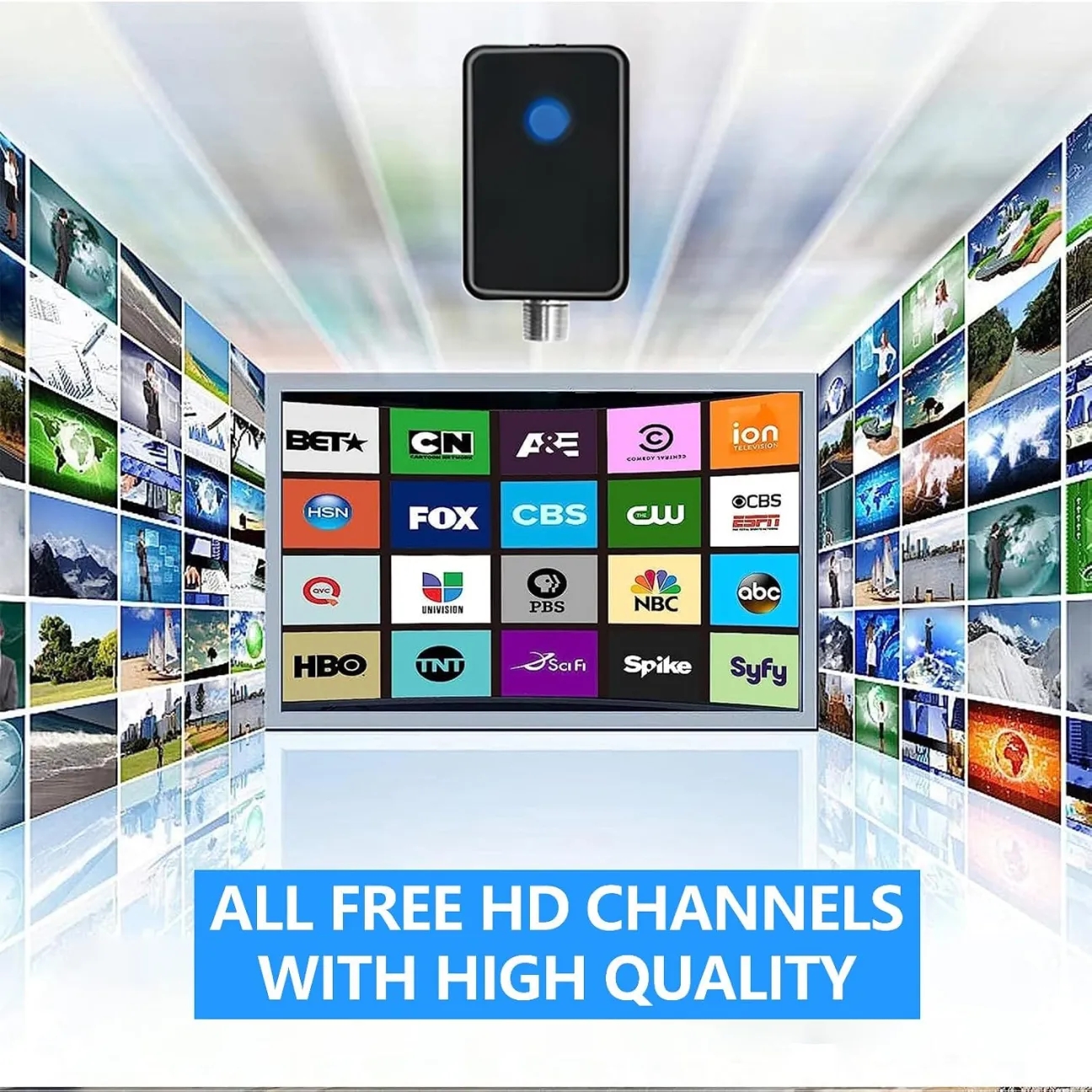 Digital TV Antenna for Smart TV Indoor with Amplifier Signal Booster🔥Free OTA Local Channels | Full HD | Built-In Amplifier Boos