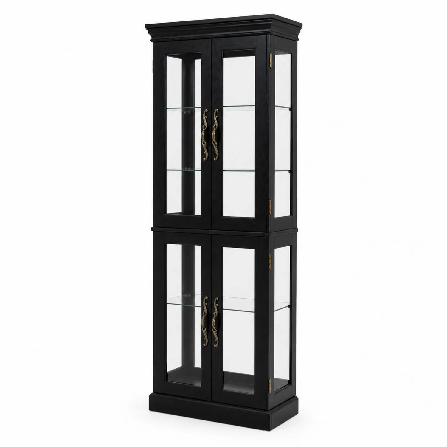 Vitrina de Madera y Vidrio Templado Negro 180x60x40 cm