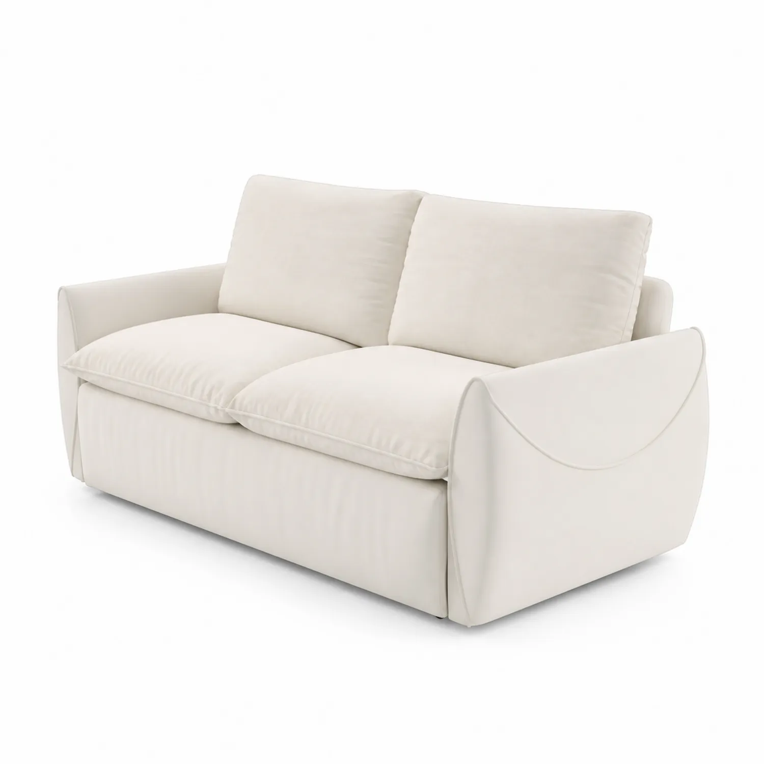 Sofá de 2 Plazas con Tapicería de Microfibra Beige