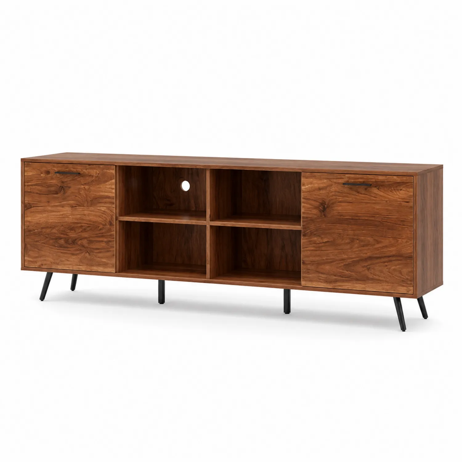 Mueble para TV de Madera de Acacia, 160x40x50 cm, Marrón