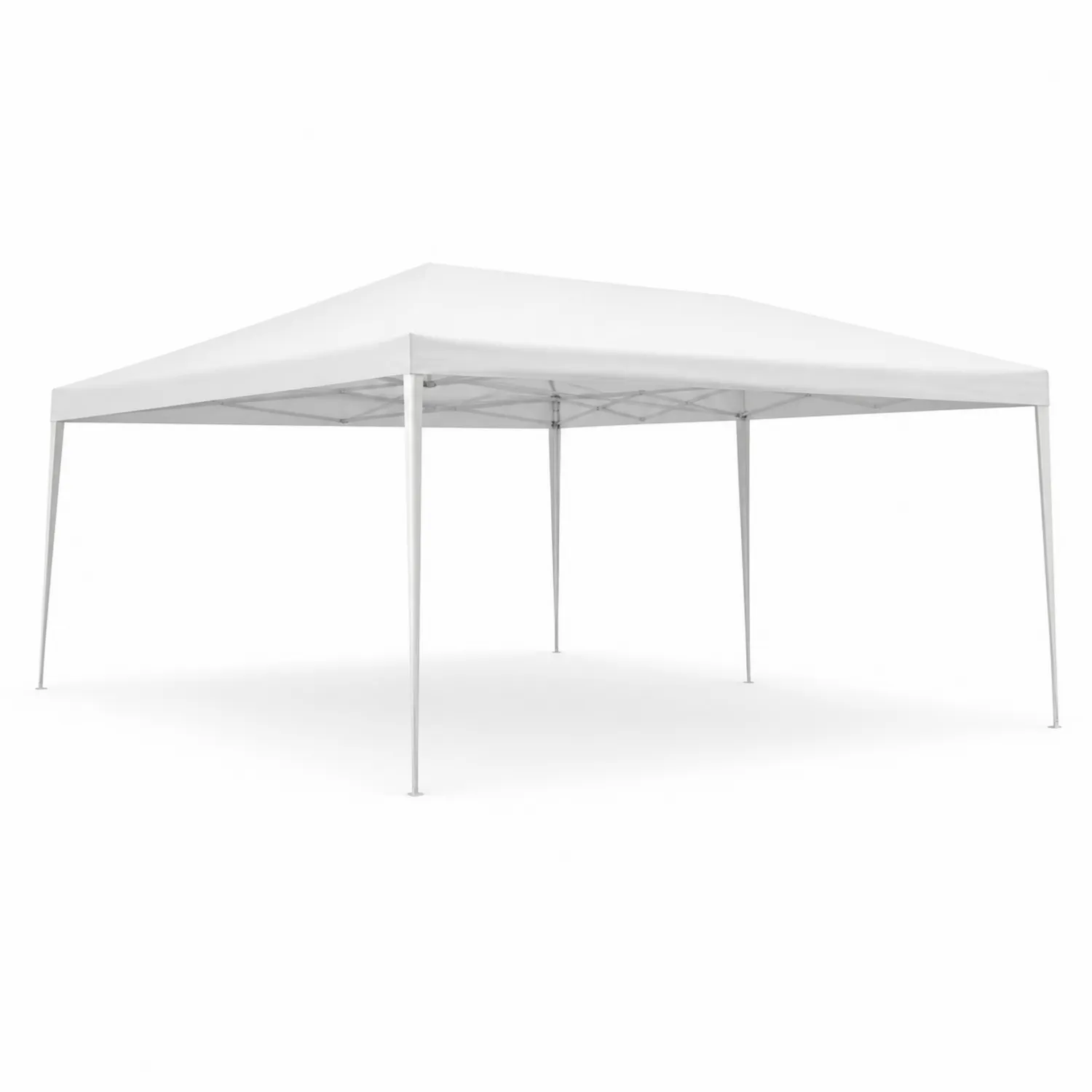 Pabellón de Jardín Rectangular 3x6 m Blanco Poliéster y Acero