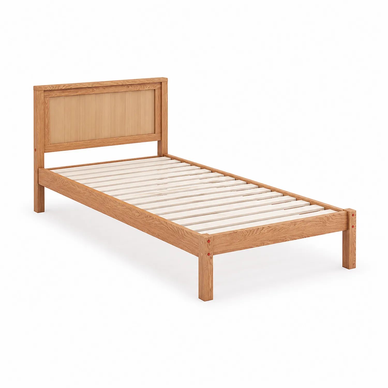 Cama individual de madera de roble 200x90 cm