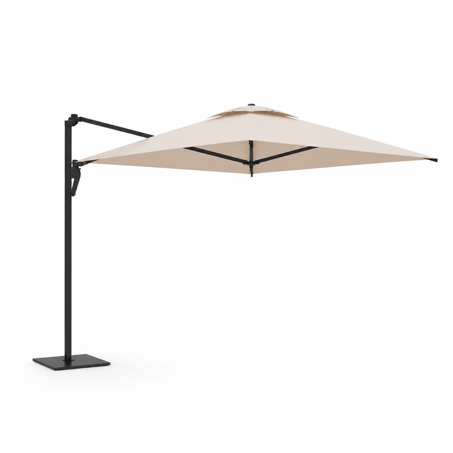 Sombrilla de Jardín con Brazo Lateral Cuadrado 300 cm Beige Poliéster y Acero