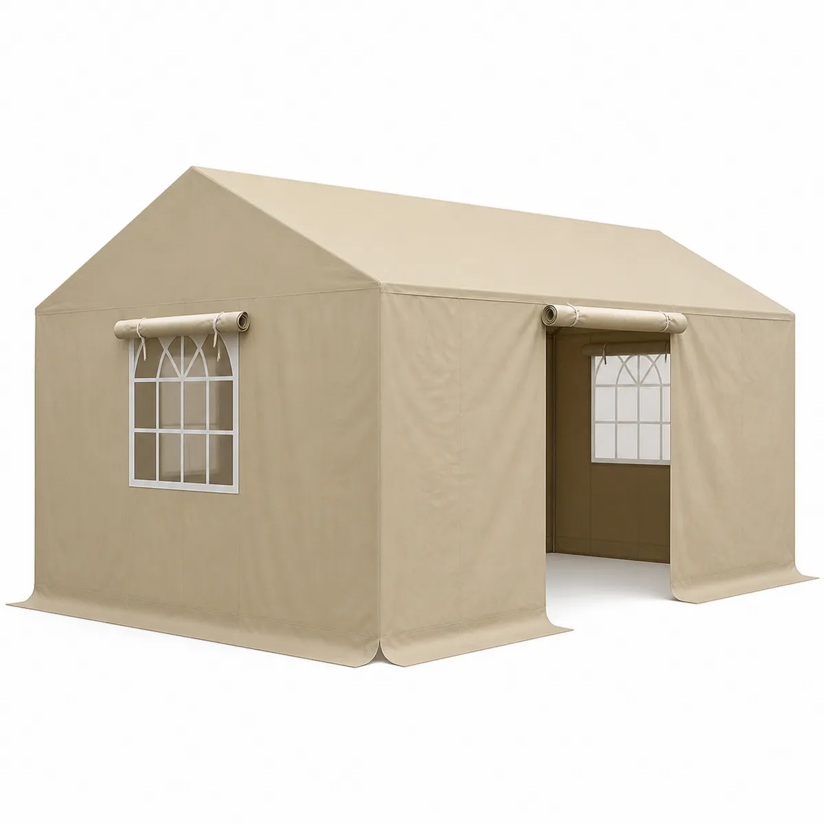 Gazebo da Giardino in Acciaio e Tessuto Beige