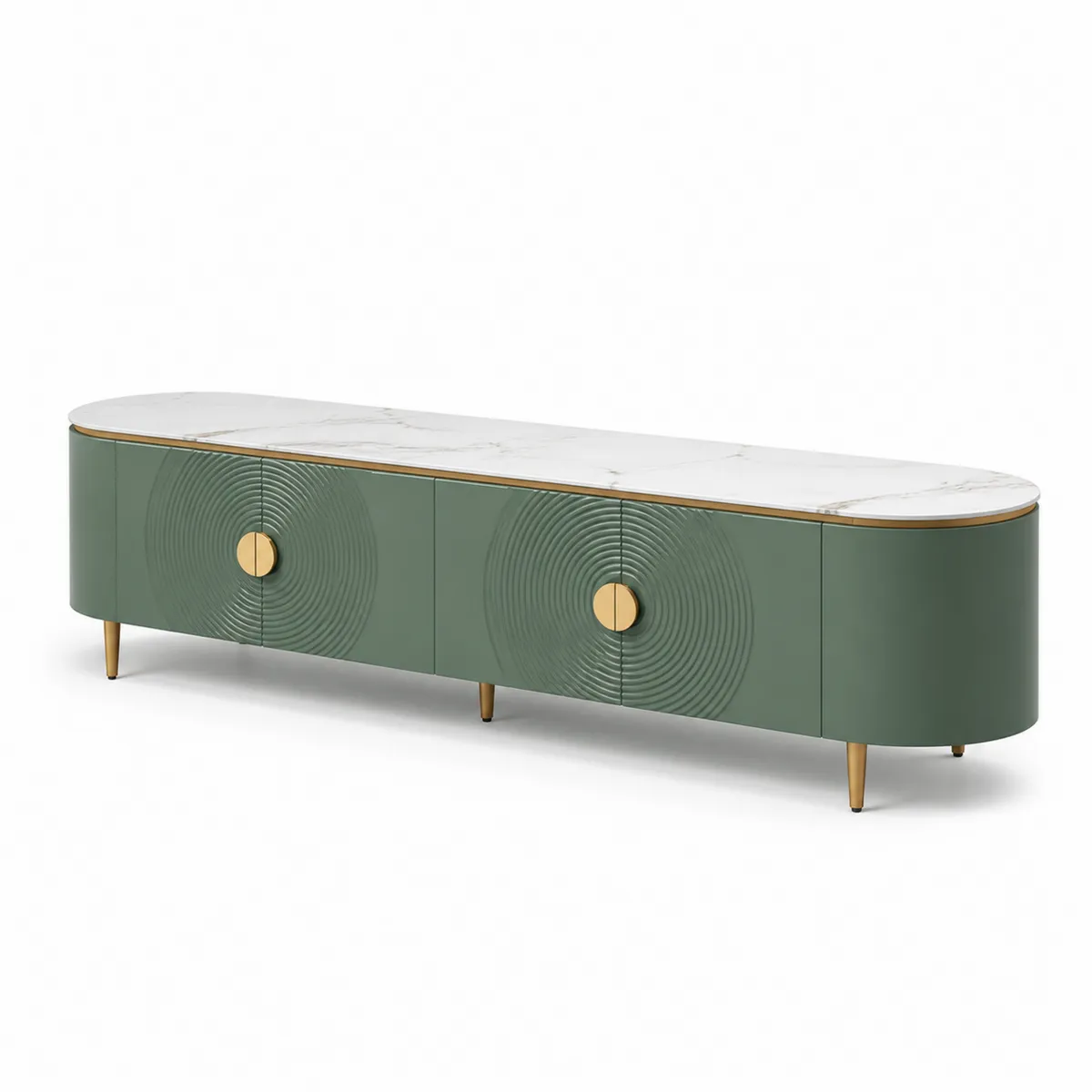 Mobile TV in Legno e Marmo Verde 160 cm