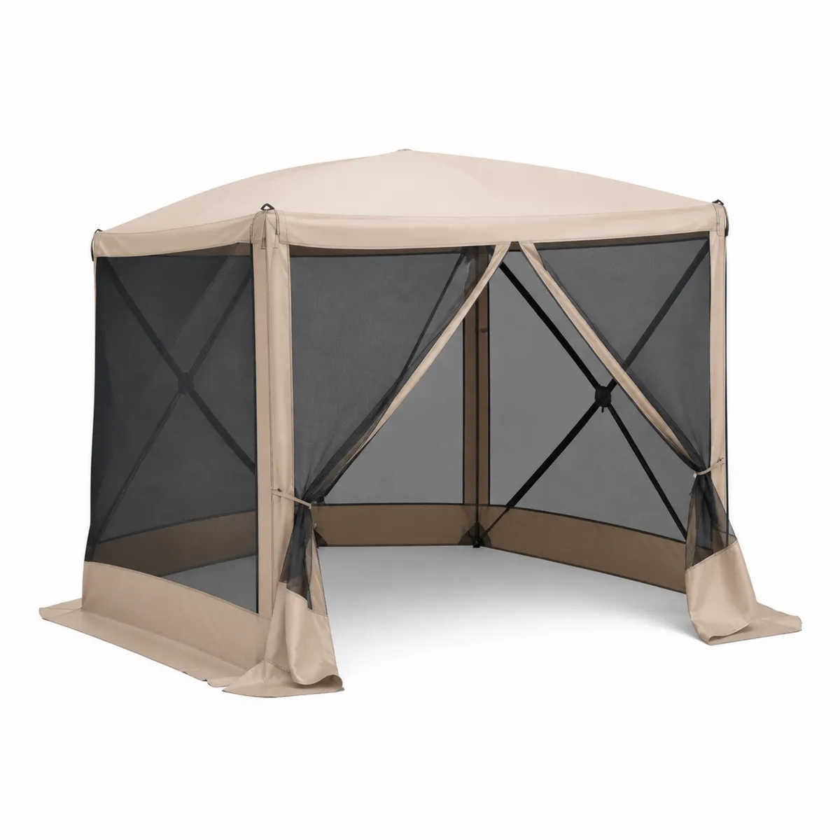 Gazebo Ottagonale da Giardino in Tessuto Beige