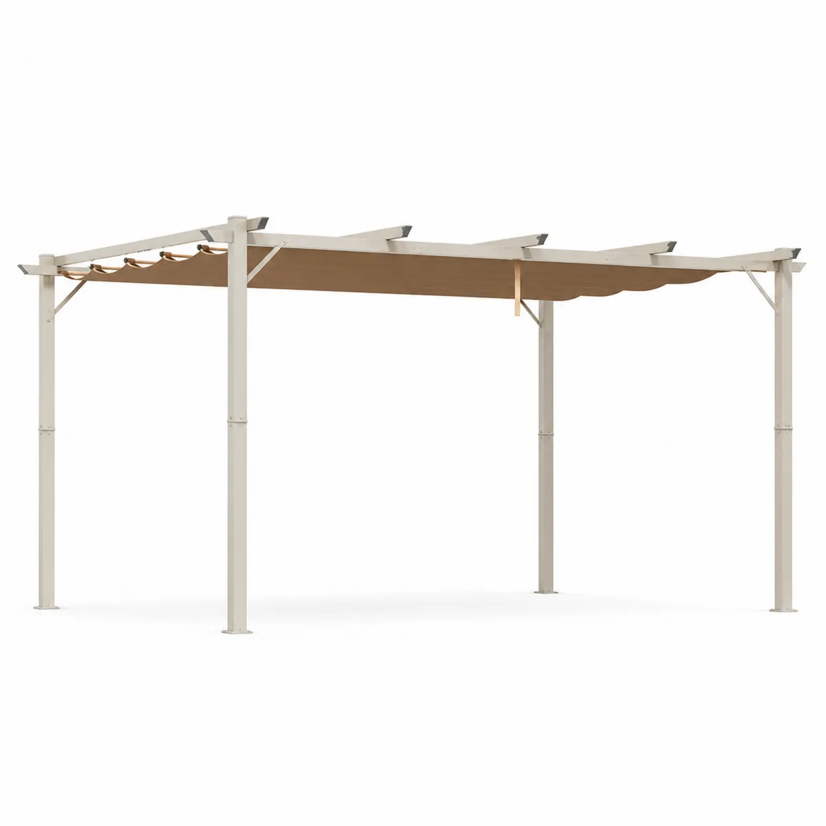 Pergola in alluminio con tenda scorrevole