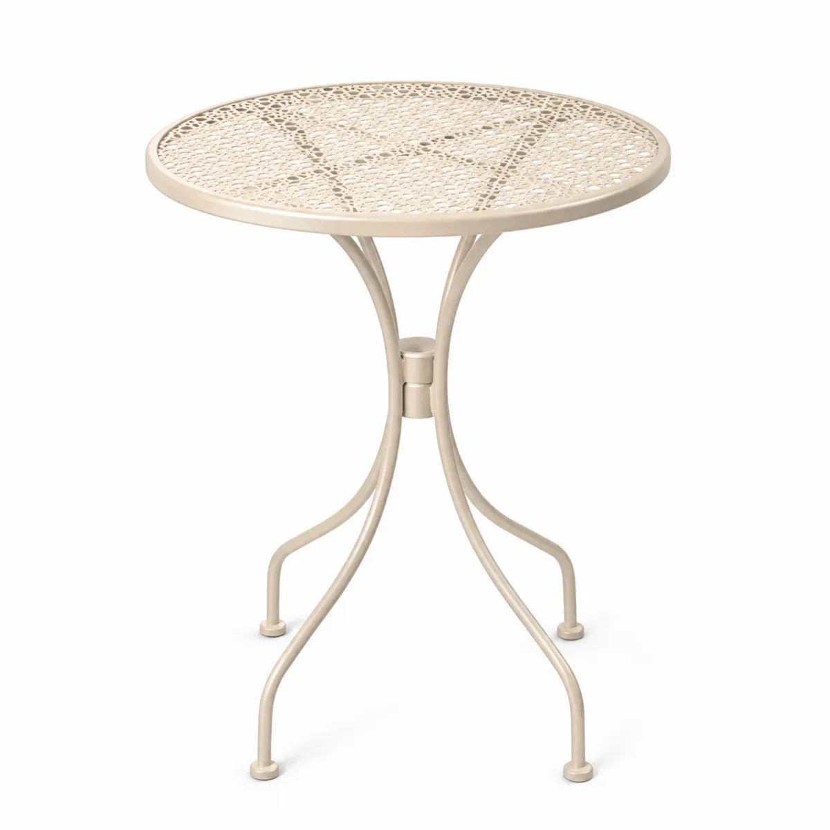 Tavolino rotondo in ferro battuto Beige